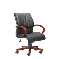 Medium Back Wooden Armrest Office Chair