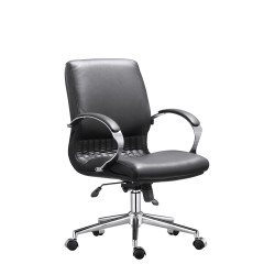 Medium Back Classic Chair-Genuine Leather Chair